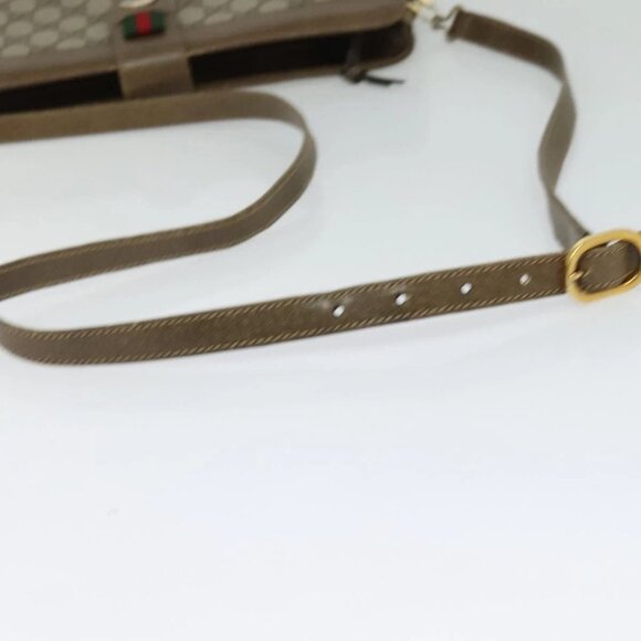 GUCCI GG Supreme Web Sherry Line Bag PVC Beige Red - Picture 6 of 16